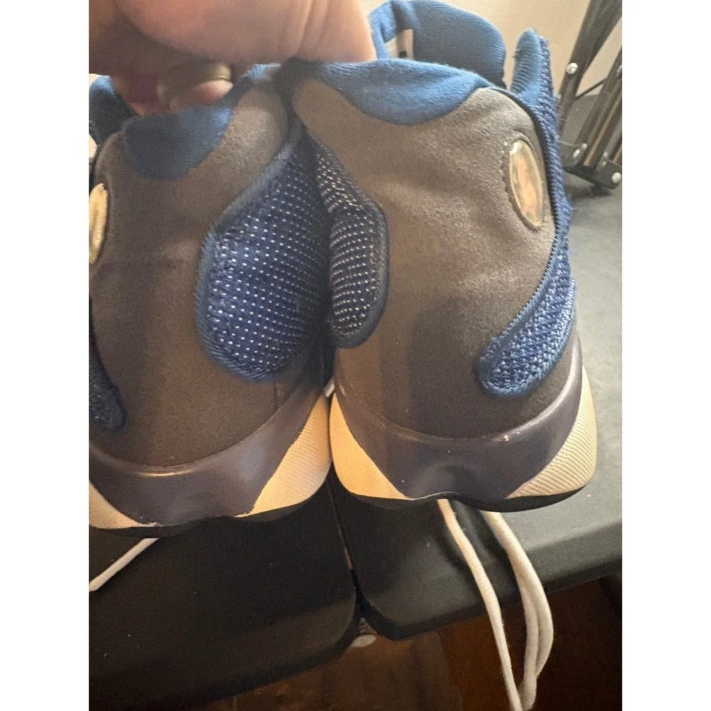 Jordan 13 Retro Flint Navy Blue White Grey 414571-404 Basketball Shoes